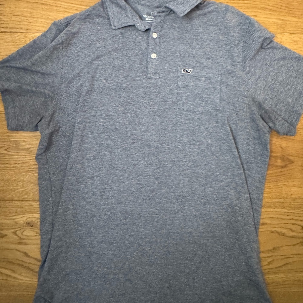 Vineyard Vines Edgartown Polo Shirt Men’s L Grey Performance Stretch Whale Logo
